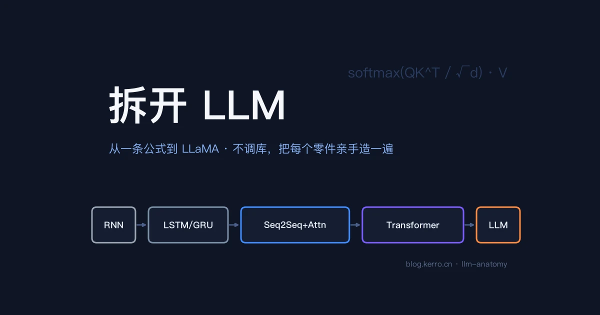 拆开 LLM（二）：手撕注意力——后来的一切优化都在救这一条公式
